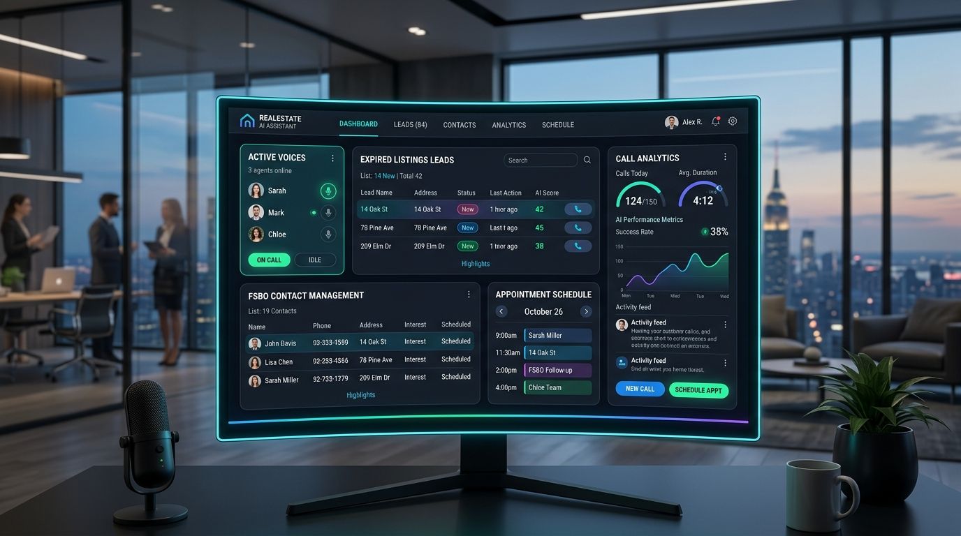 AI Expired Listing & FSBO Outreach Voice AI Dashboard